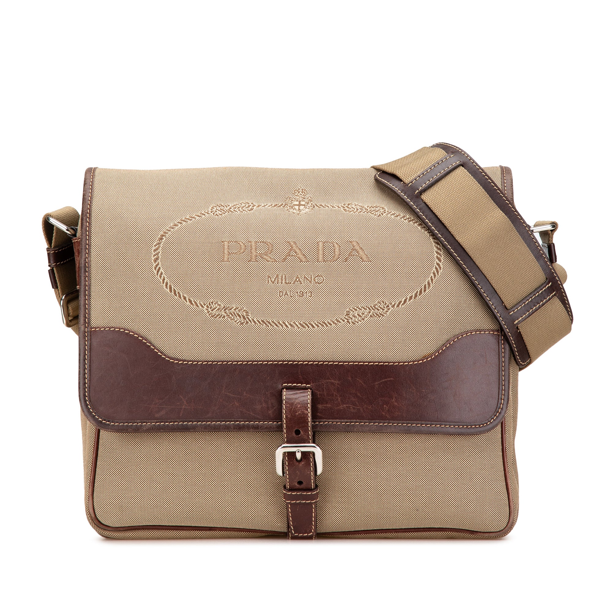 Canvas Canapa Logo Buckle Messenger Bag