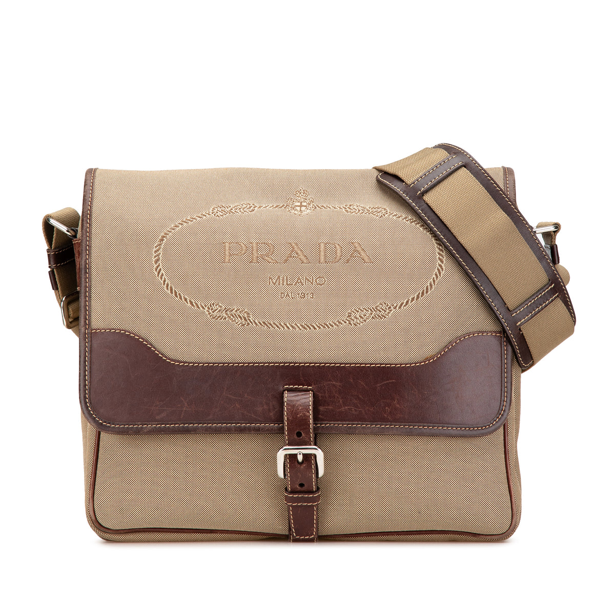 Canvas Canapa Logo Buckle Messenger Bag