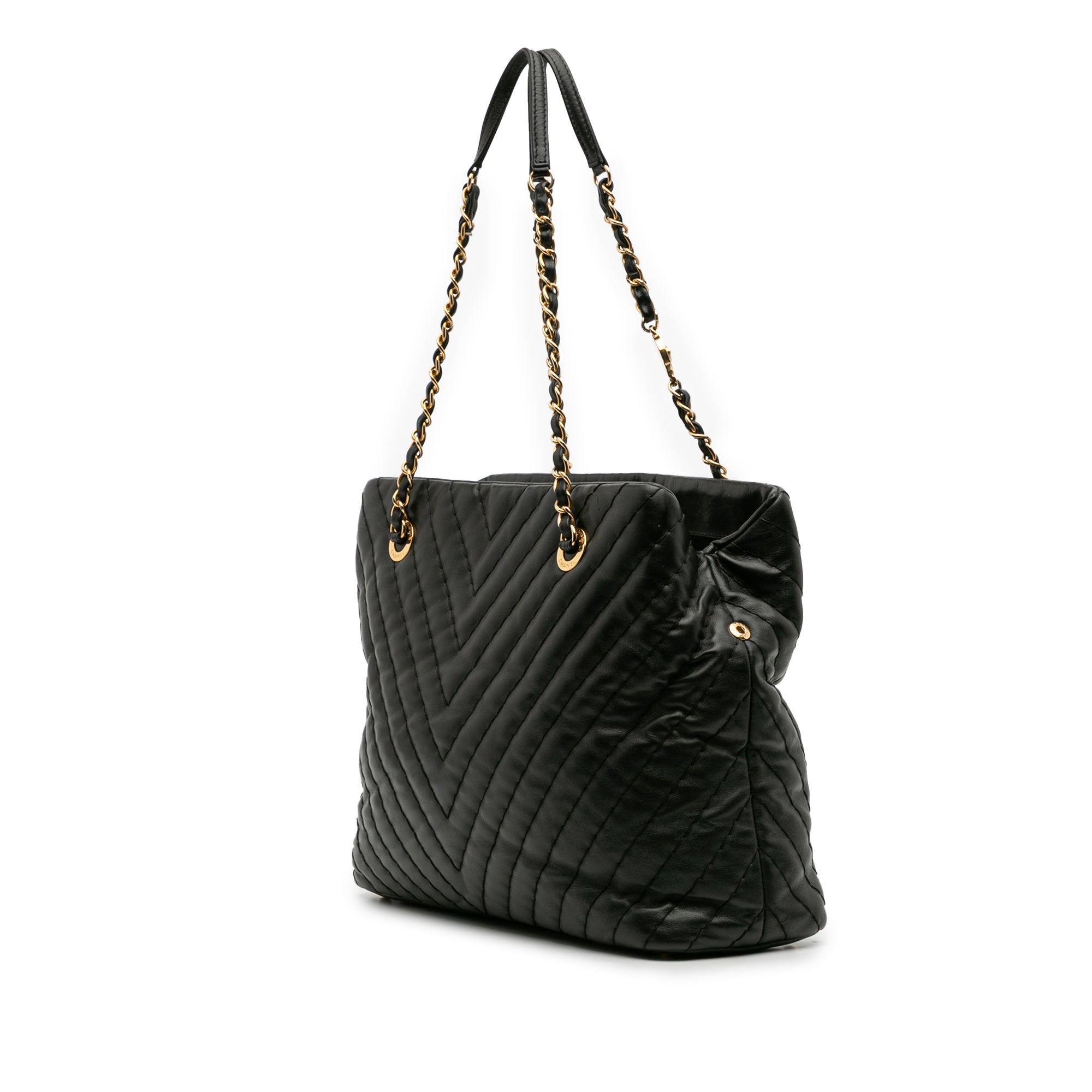 Large Chevron Calfskin Surpique Tote