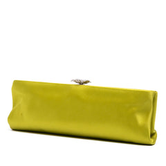 Satin Crystal Camellia Evening Frame Clutch