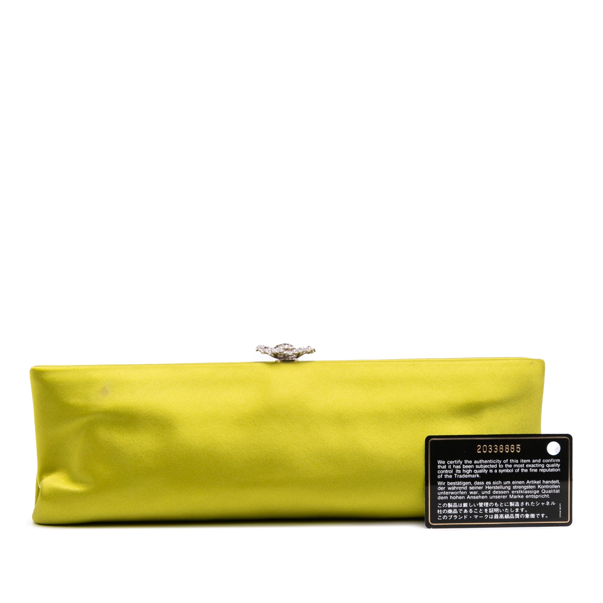 Satin Crystal Camellia Evening Frame Clutch