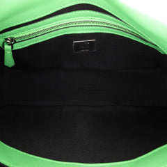 Zucca Embossed Stitched Leather Baguette Satchel