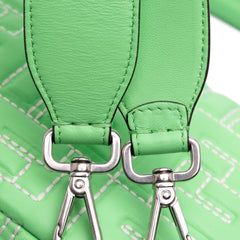 Zucca Embossed Stitched Leather Baguette Satchel
