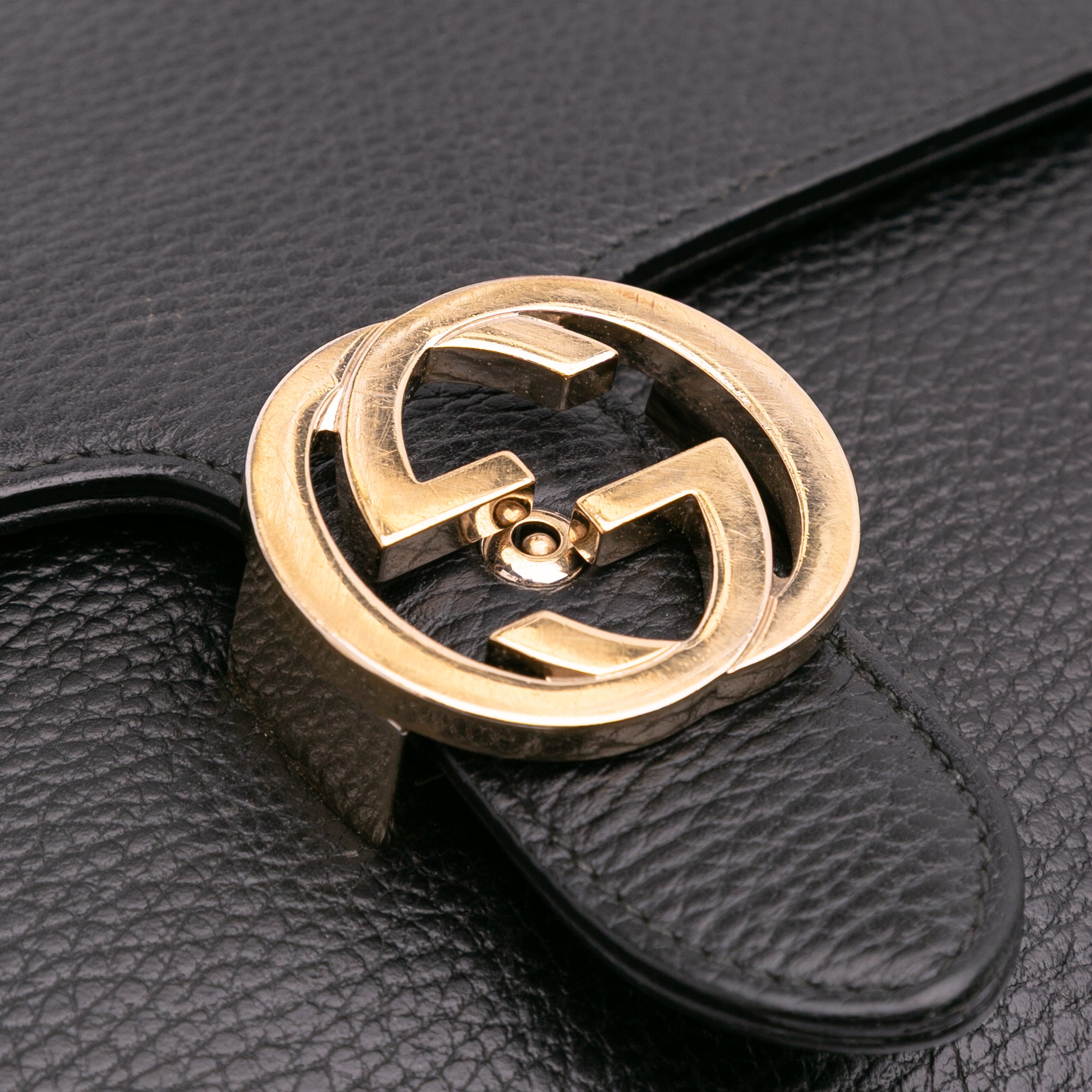 Medium Dollar Calfskin Interlocking G Crossbody