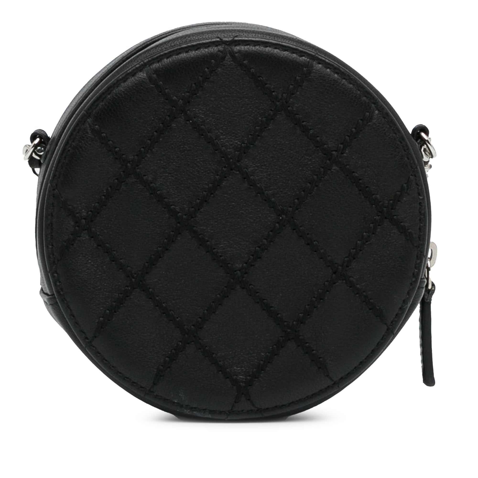 Quilted Lambskin Ultimate Stitch Round Clutch with Chain_3