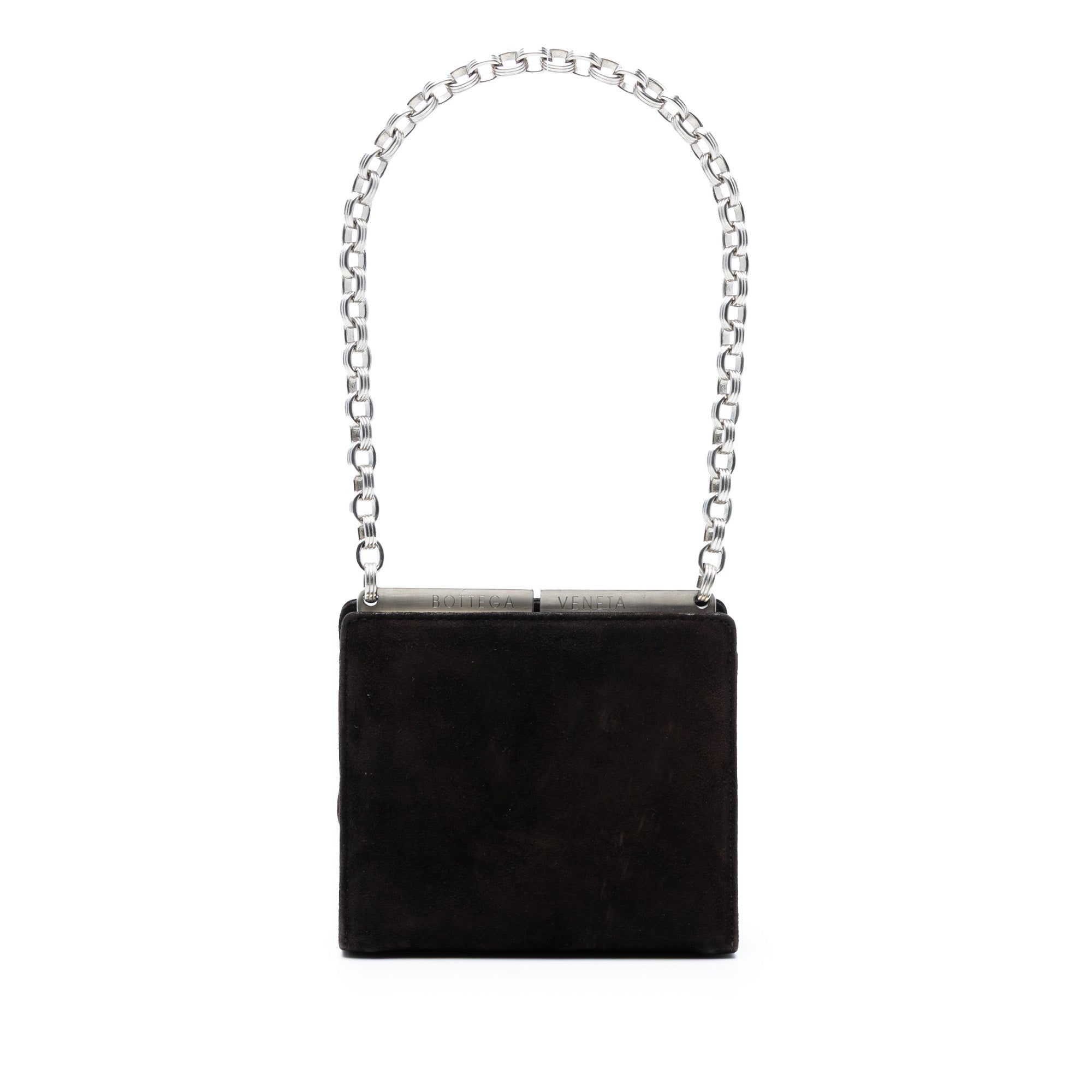 Suede Frame Clutch on Chain