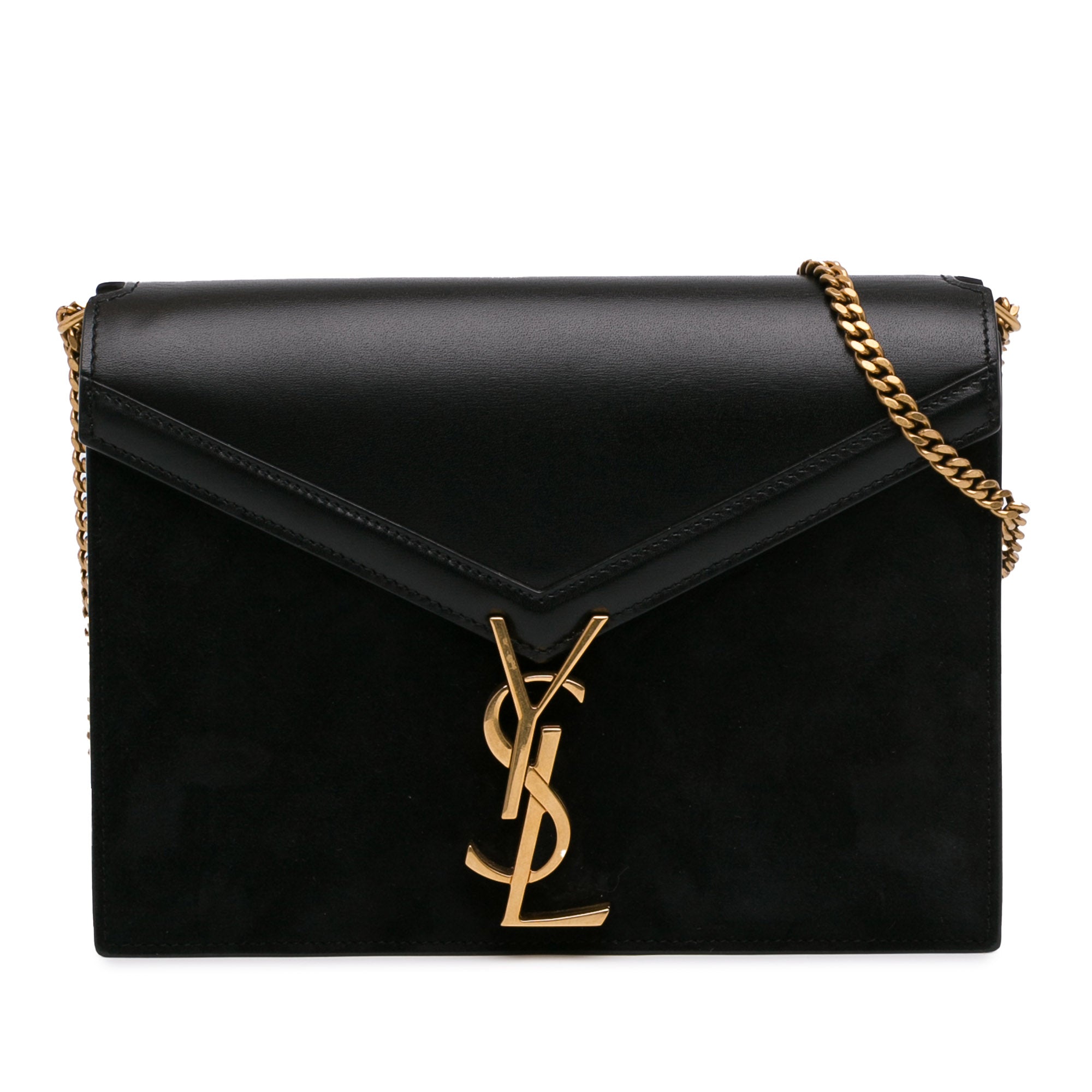 Suede and Calfskin Monogram Cassandra Clasp Bag_0