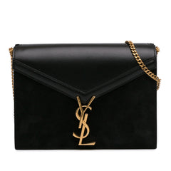 Suede and Calfskin Monogram Cassandra Clasp Bag_0