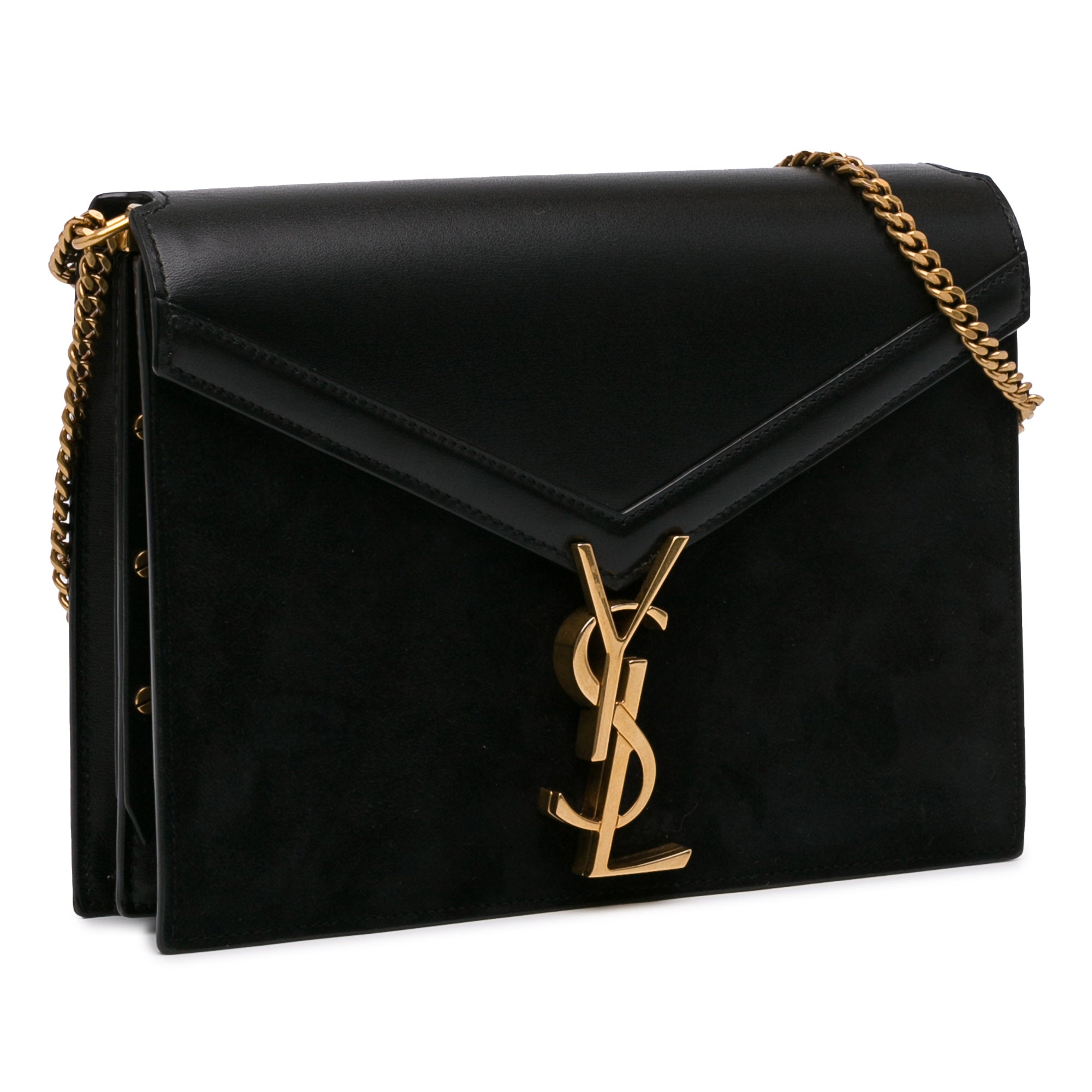 Suede and Calfskin Monogram Cassandra Clasp Bag_1