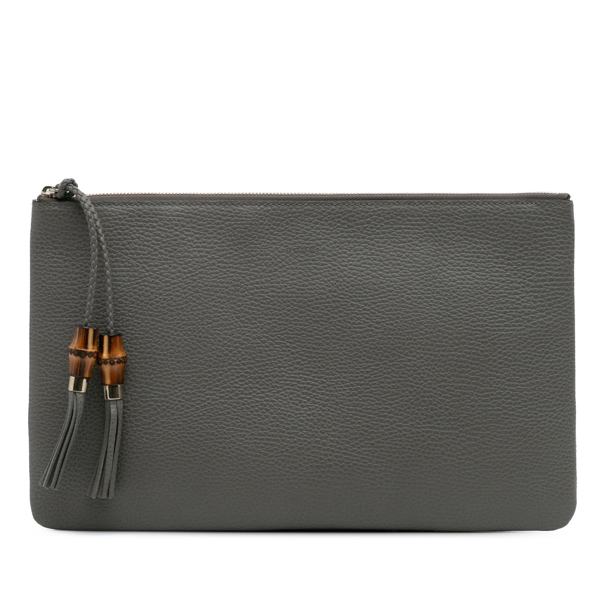 Calfskin Bamboo Tassel Clutch
