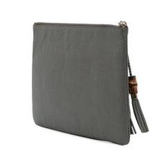 Calfskin Bamboo Tassel Clutch
