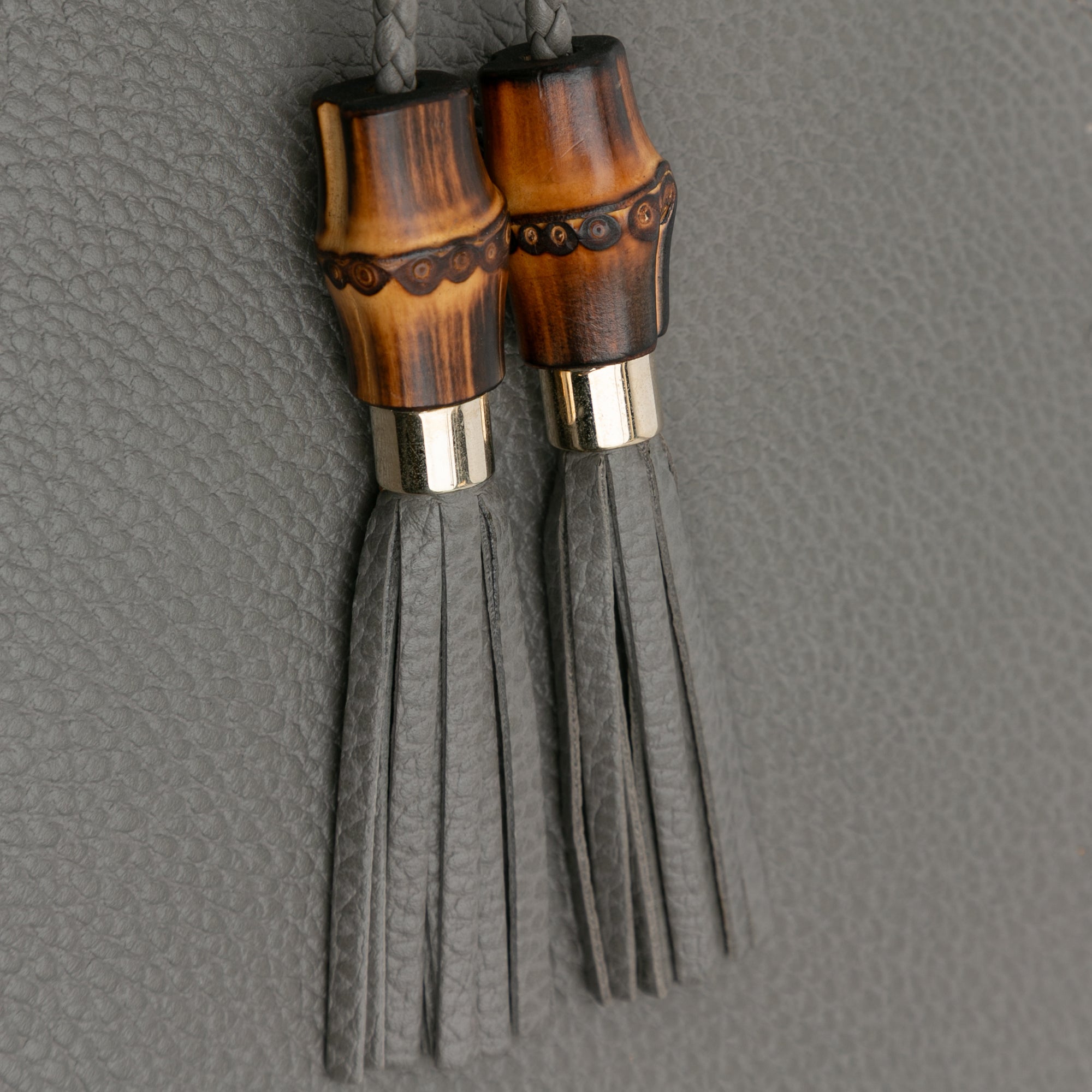 Calfskin Bamboo Tassel Clutch