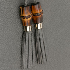 Calfskin Bamboo Tassel Clutch