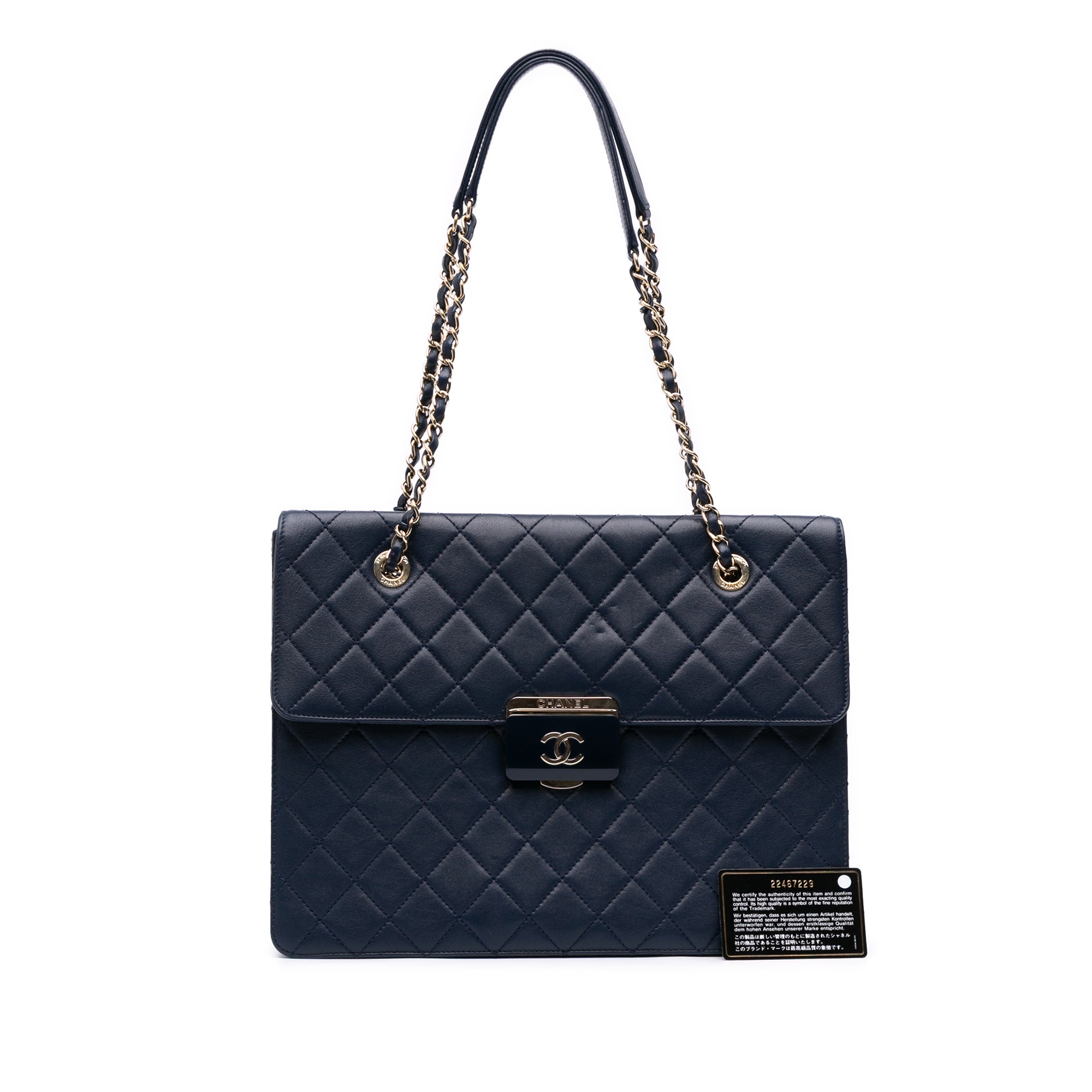 Quilted Sheepskin Beauty Lock Shopping Tote