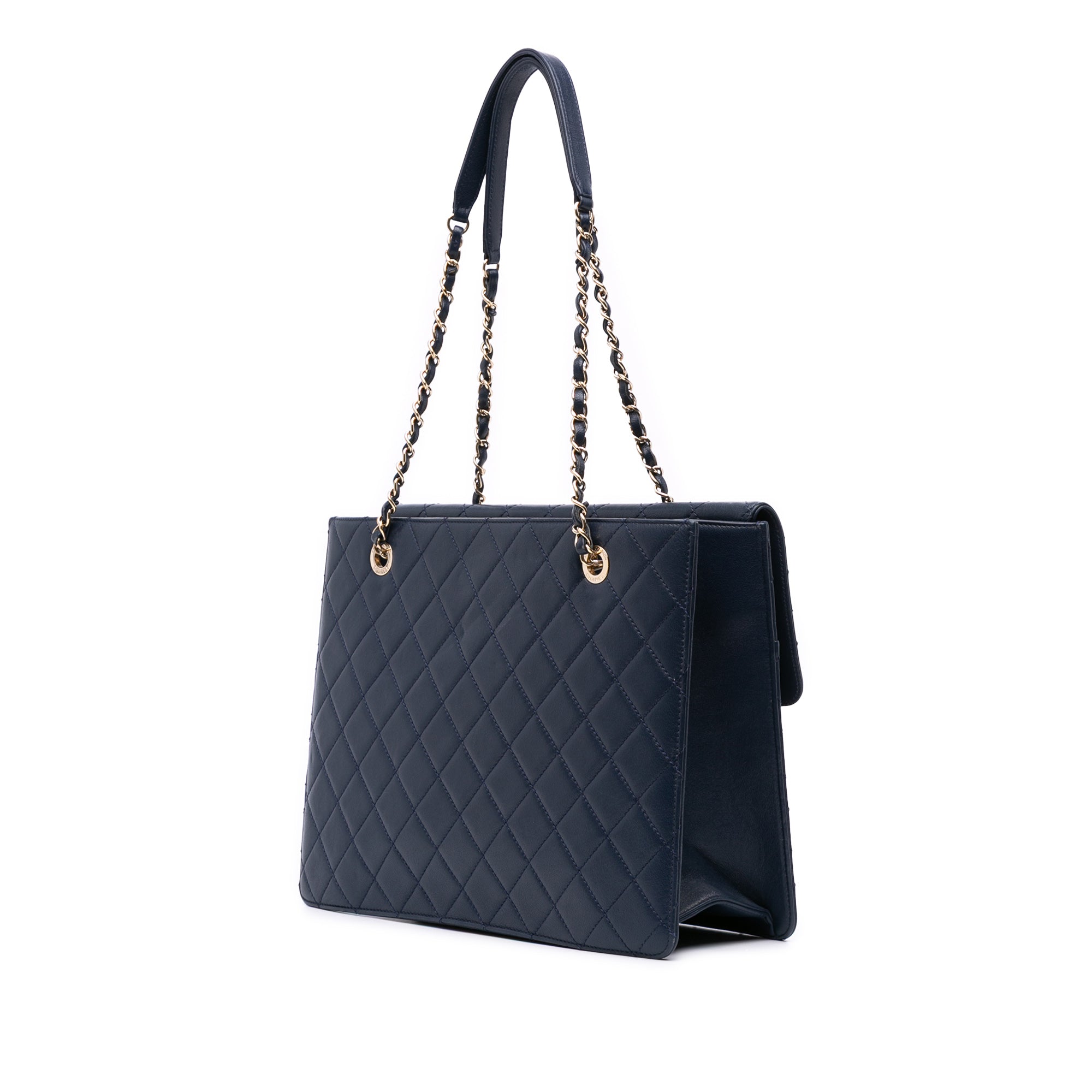 Quilted Sheepskin Beauty Lock Shopping Tote