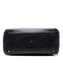 Medium Leather and House Check Banner Satchel