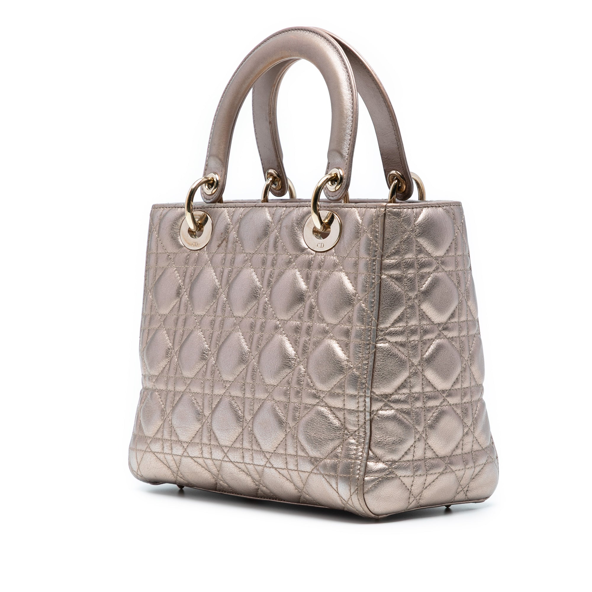 Medium Metallic Lambskin Cannage Lady Dior