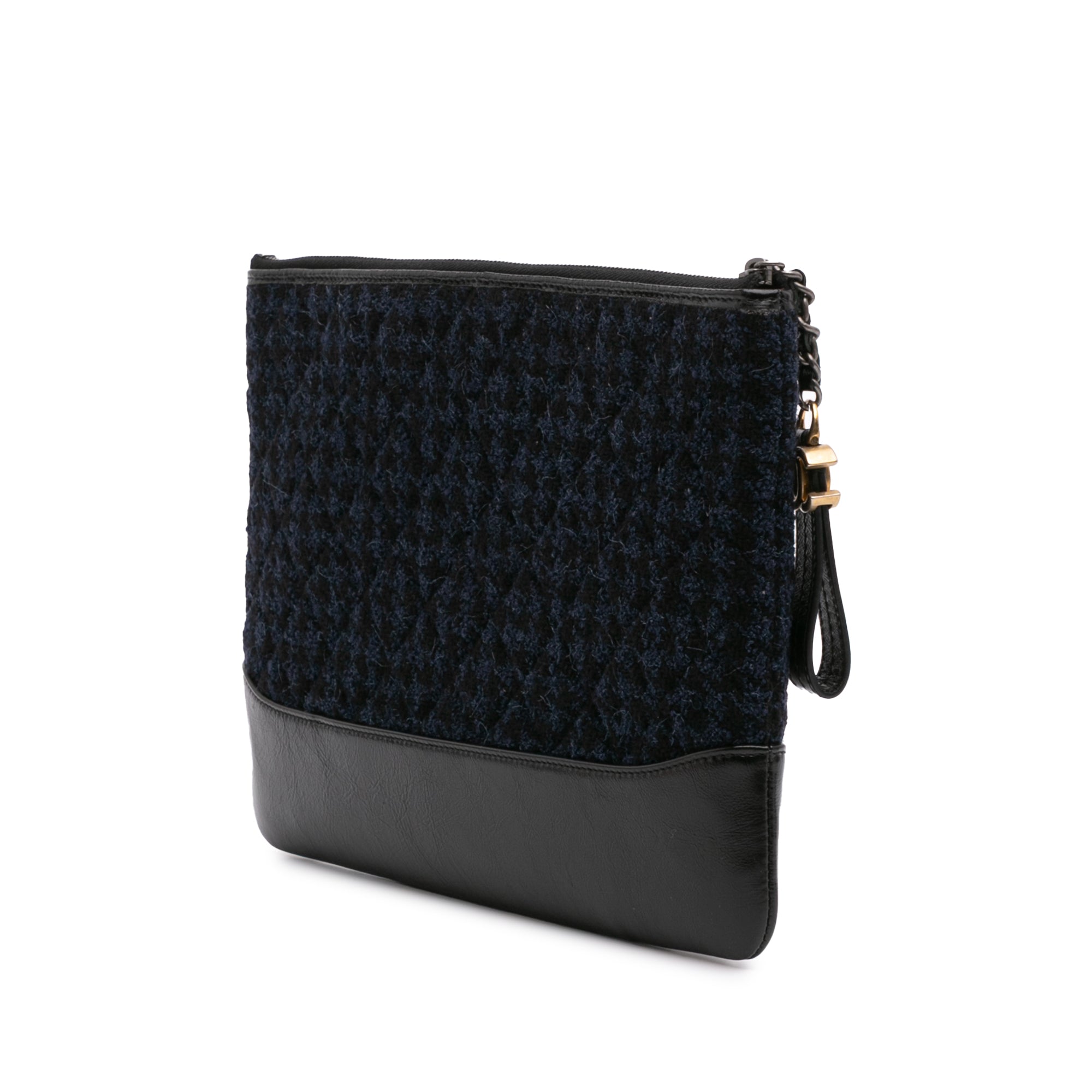 Quilted Tweed and Calfskin Embroidered Gabrielle Clutch