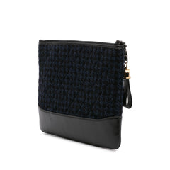Quilted Tweed and Calfskin Embroidered Gabrielle Clutch