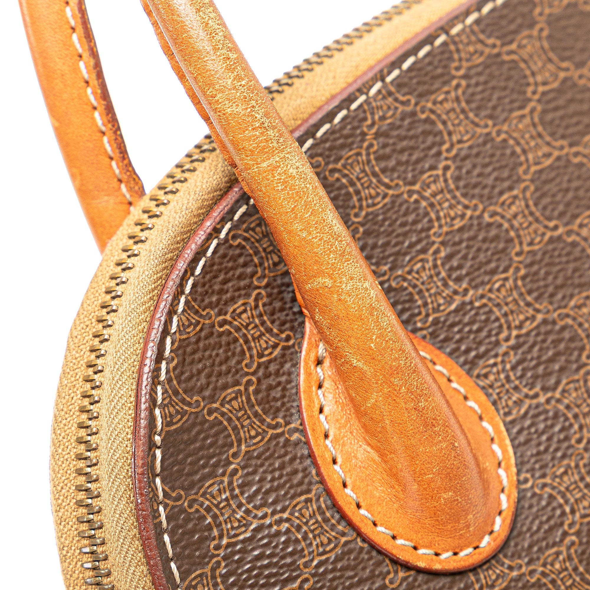 Mini Macadam Coated Canvas Dome Satchel