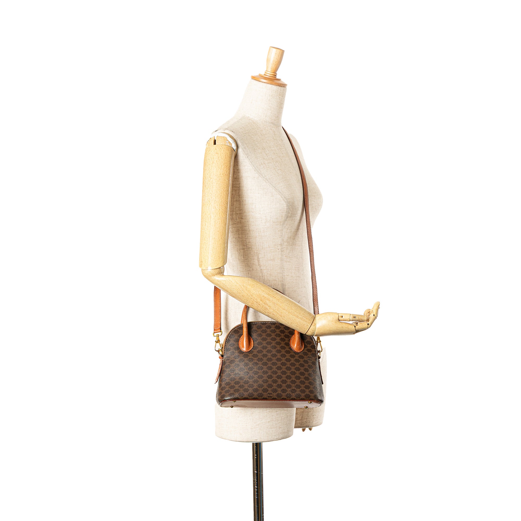 Mini Macadam Coated Canvas Dome Satchel