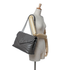 Large Leather Monogram Matelasse LouLou Shoulder Bag