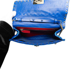 Quilted Velvet Rockstud Spike Wallet on Chain