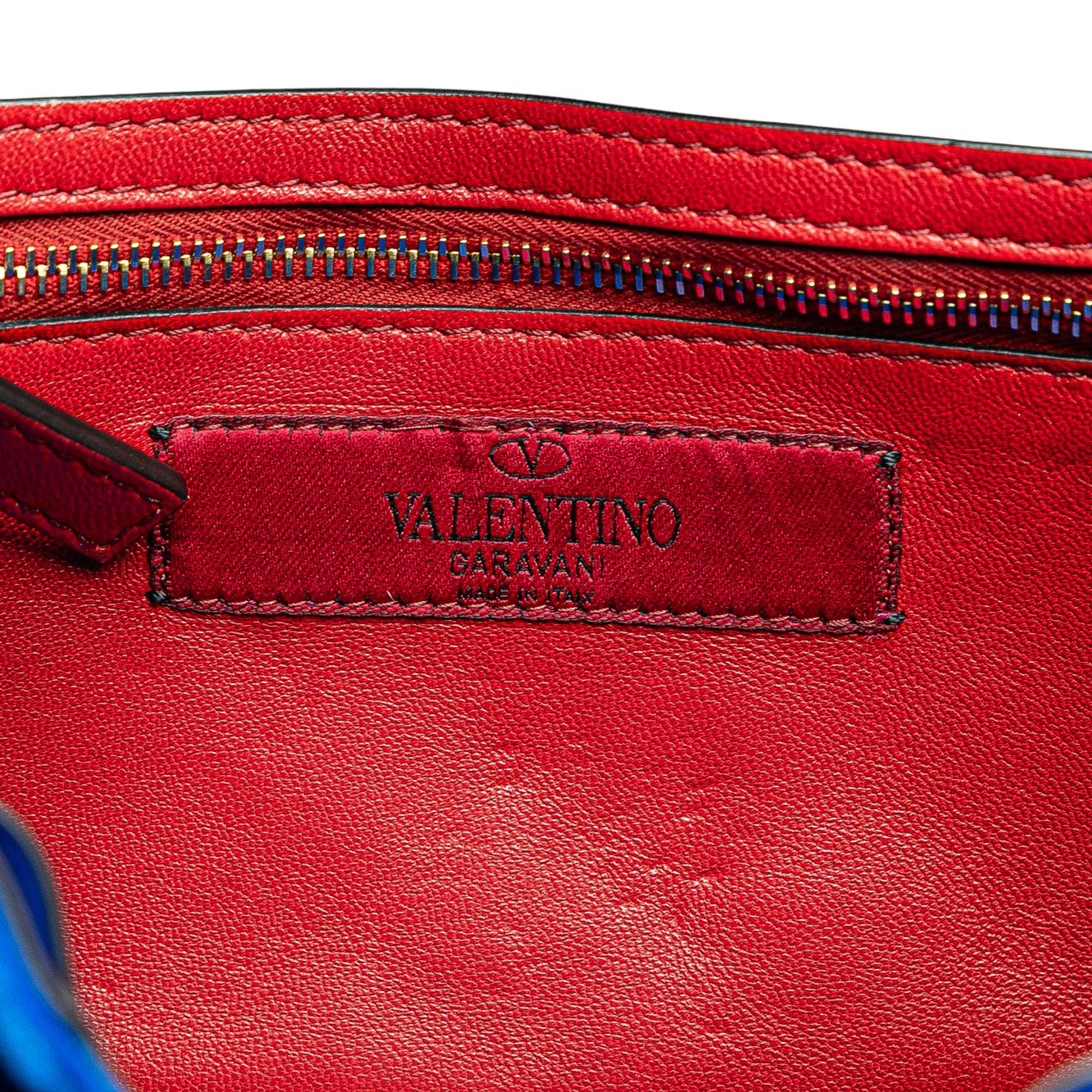 Quilted Velvet Rockstud Spike Wallet on Chain