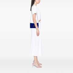 Quilted Velvet Rockstud Spike Wallet on Chain