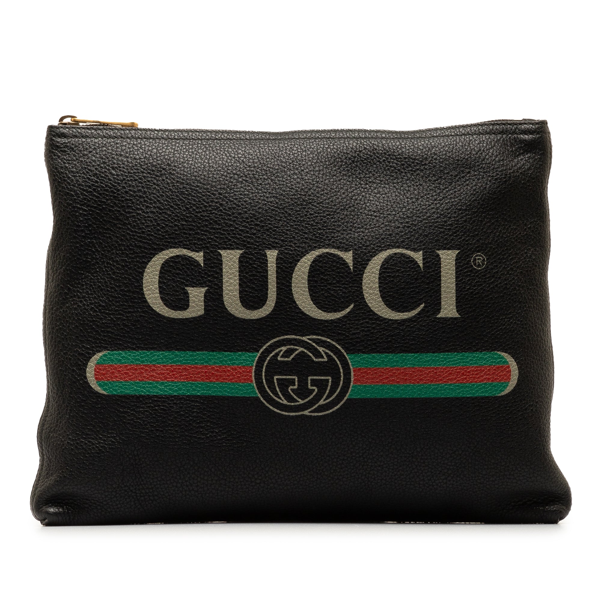 Leather Gucci Logo Clutch Bag_0