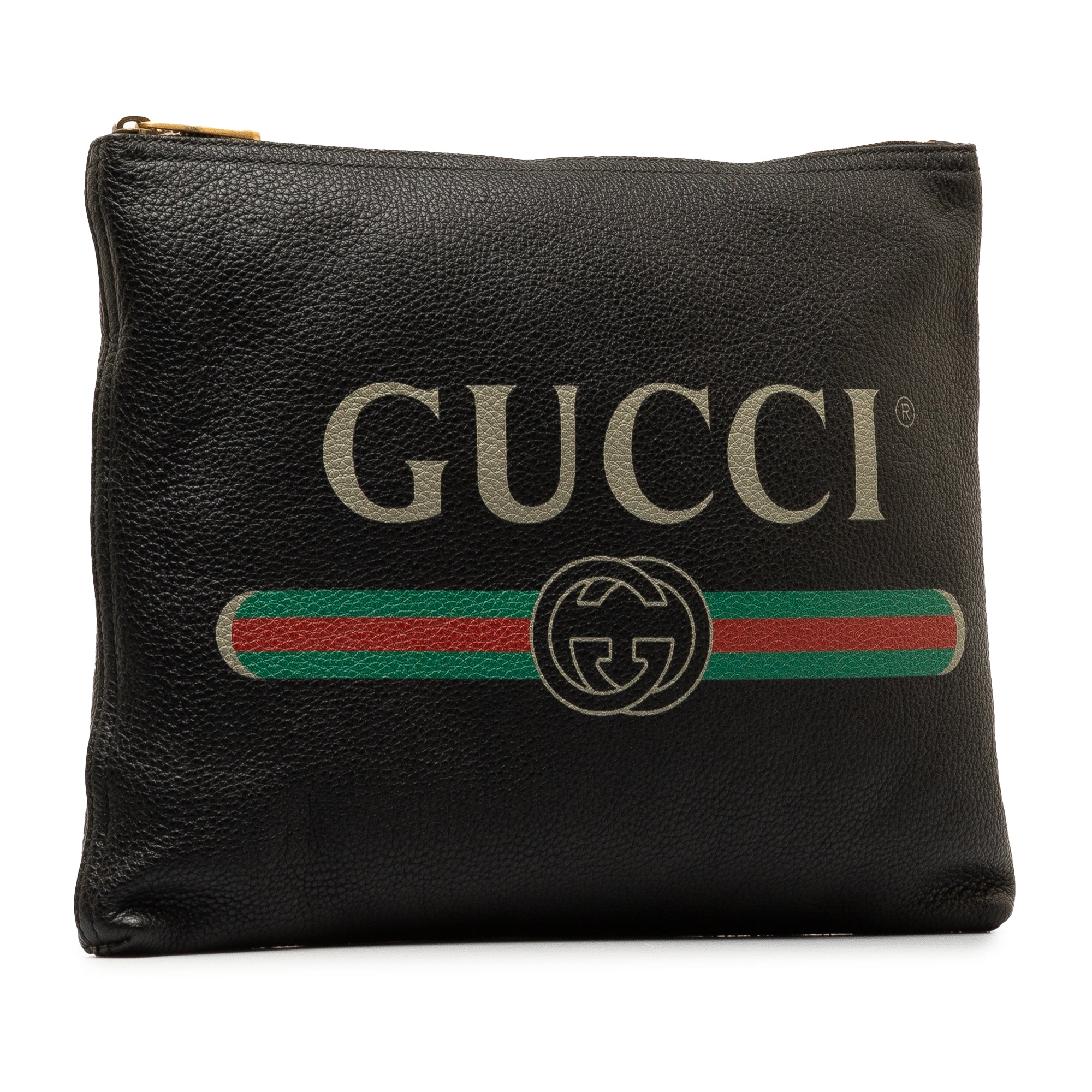 Leather Gucci Logo Clutch Bag_1