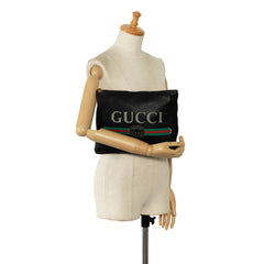 Leather Gucci Logo Clutch Bag_8