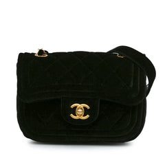 Mini Quilted Velvet Double Frame Flap