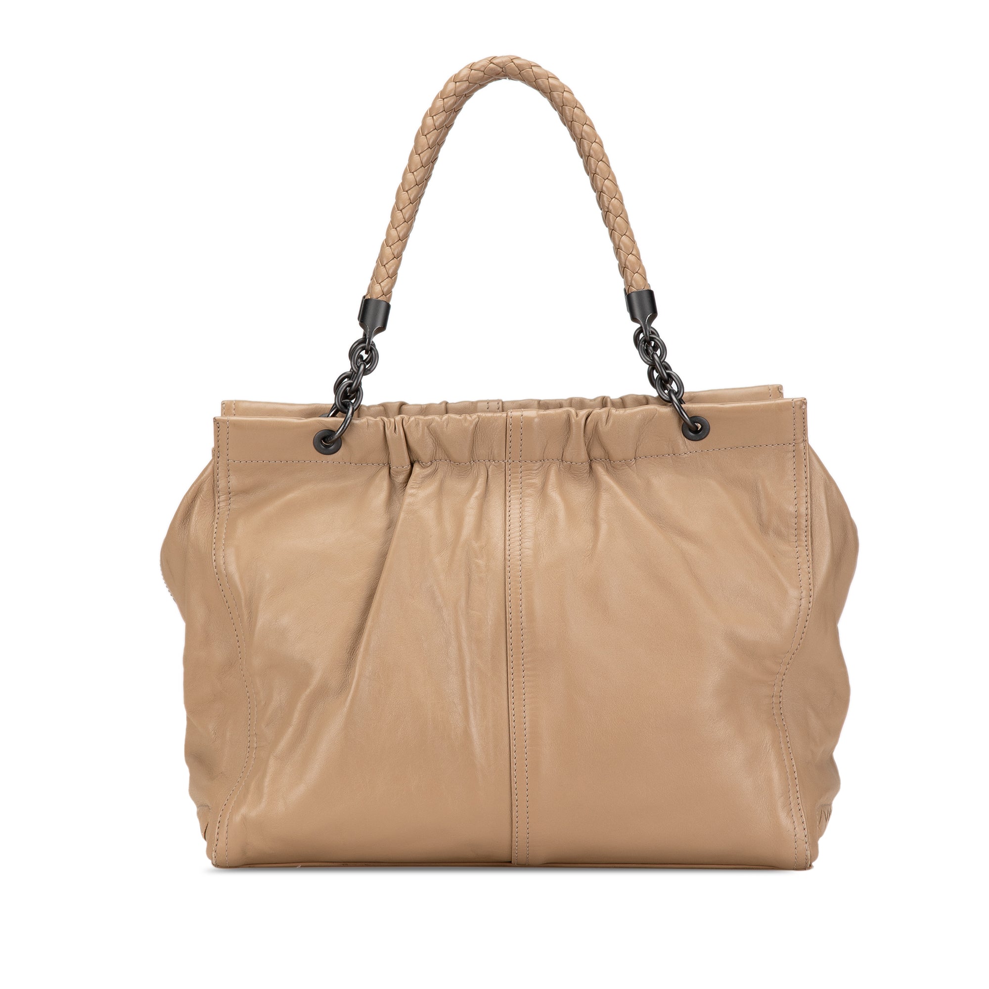 Intrecciato Trimmed Calfskin Handbag
