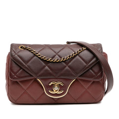 CC Tricolor Quilted Lambskin Double Flap