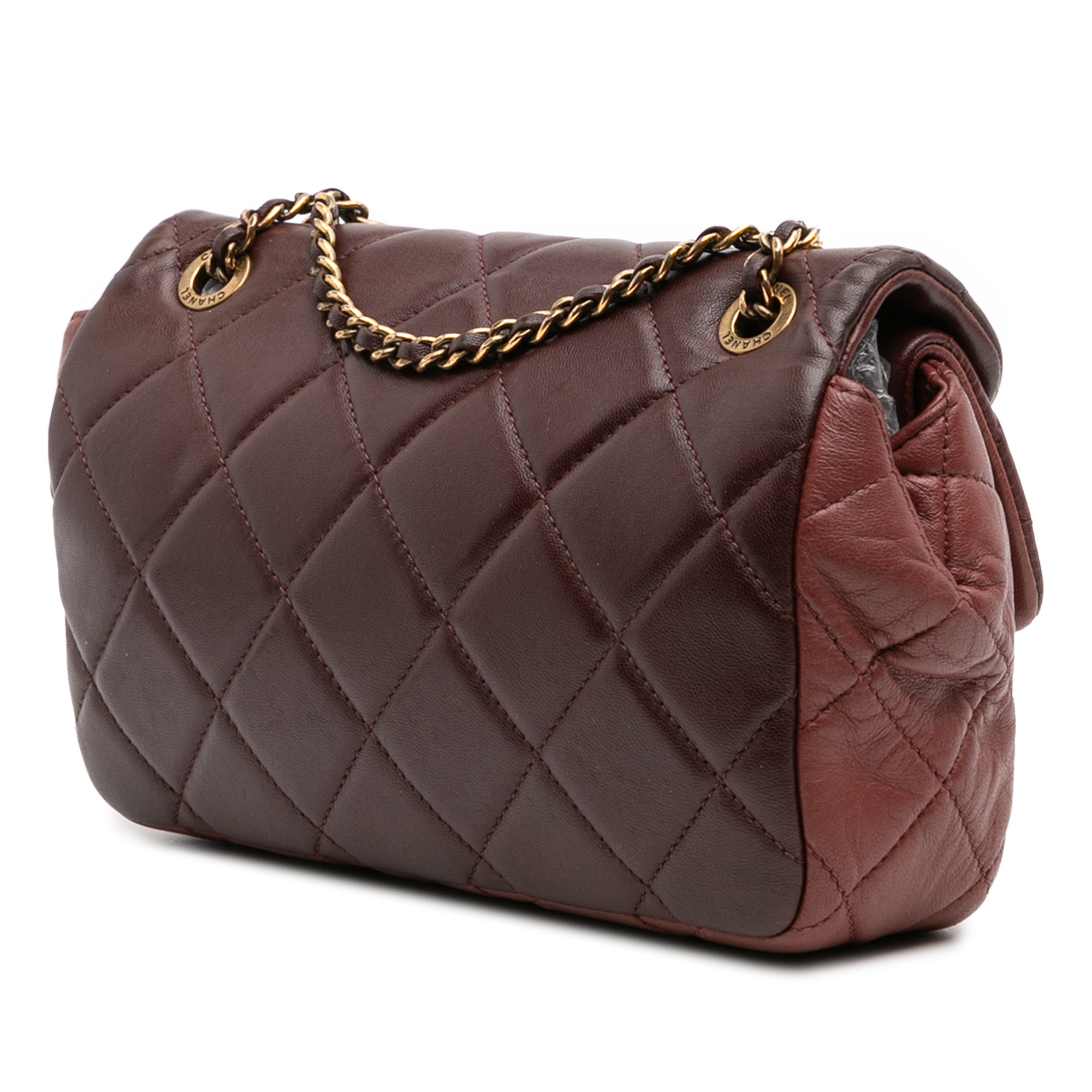 CC Tricolor Quilted Lambskin Double Flap