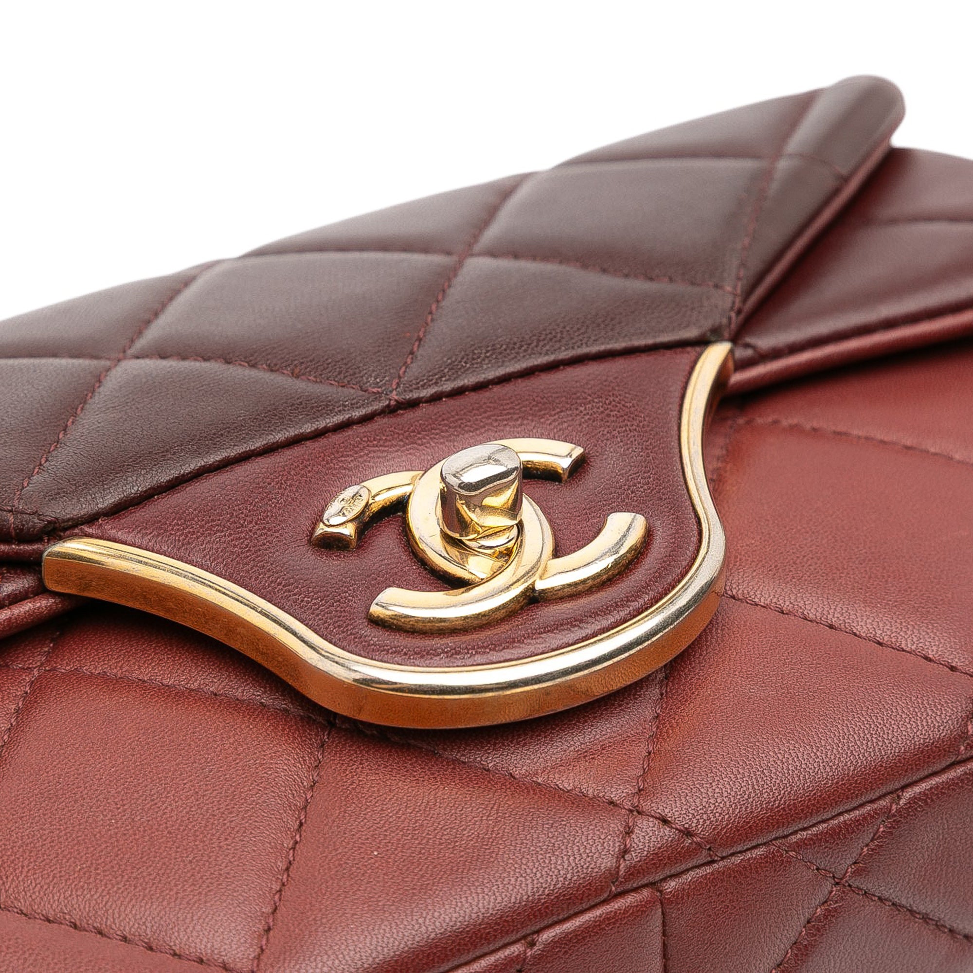 CC Tricolor Quilted Lambskin Double Flap