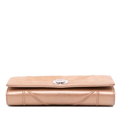 Metallic Grained Calfskin Diorama Wallet on Chain