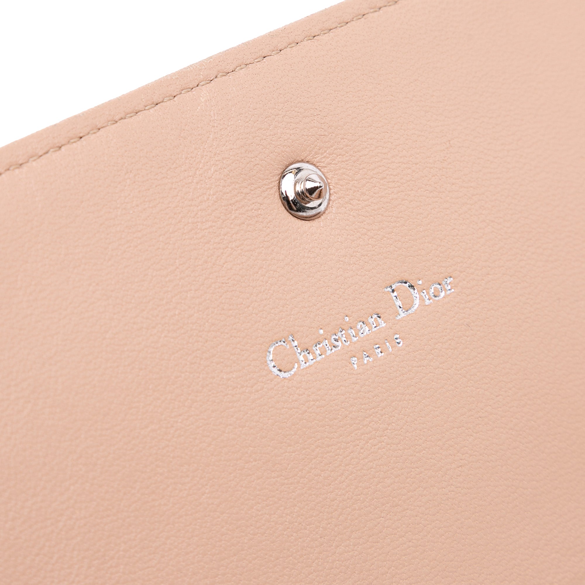 Metallic Grained Calfskin Diorama Wallet on Chain