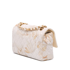 Medium Classic Printed Denim Floral Double Flap