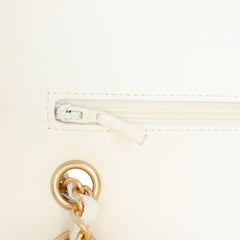 Medium Classic Printed Denim Floral Double Flap