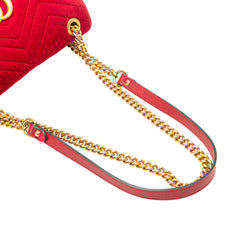 Small GG Marmont Matelasse Velvet Flap Crossbody