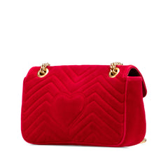 Small GG Marmont Matelasse Velvet Flap Crossbody