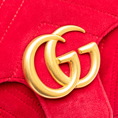 Small GG Marmont Matelasse Velvet Flap Crossbody