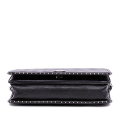 Chevron Lambskin Studded Wallet On Chain