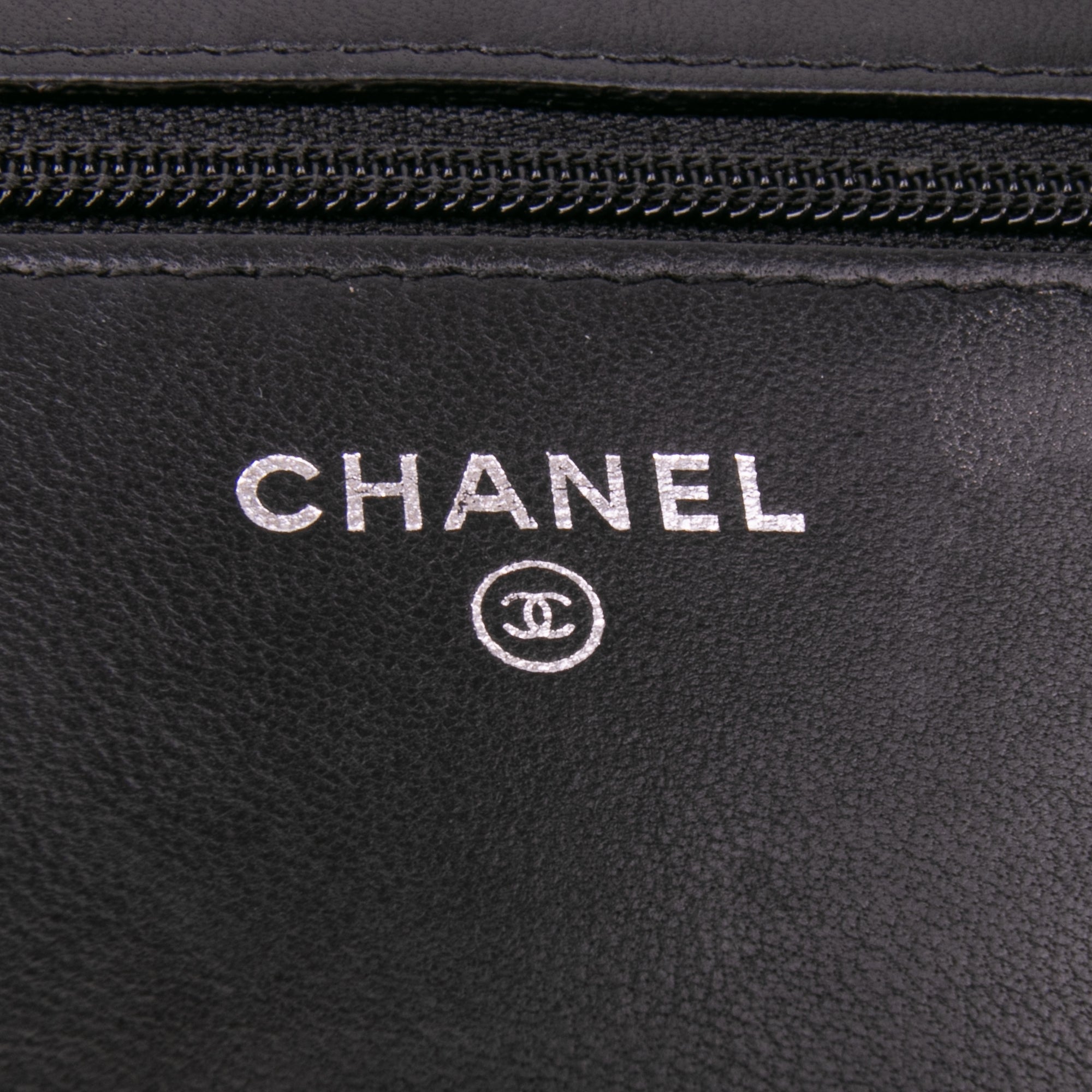 Chevron Lambskin Studded Wallet On Chain