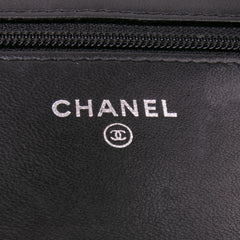Chevron Lambskin Studded Wallet On Chain