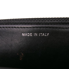Chevron Lambskin Studded Wallet On Chain