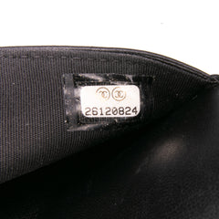 Chevron Lambskin Studded Wallet On Chain