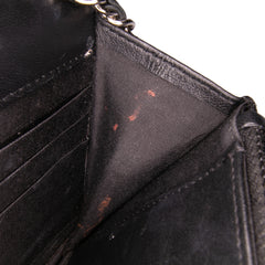 Chevron Lambskin Studded Wallet On Chain